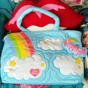 CARE BEARS AND CLOUDS QUILTED NYLON TOTE BAG